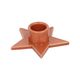 Terracotta-coloured, star-shaped porcelain candlestick for dinner candle