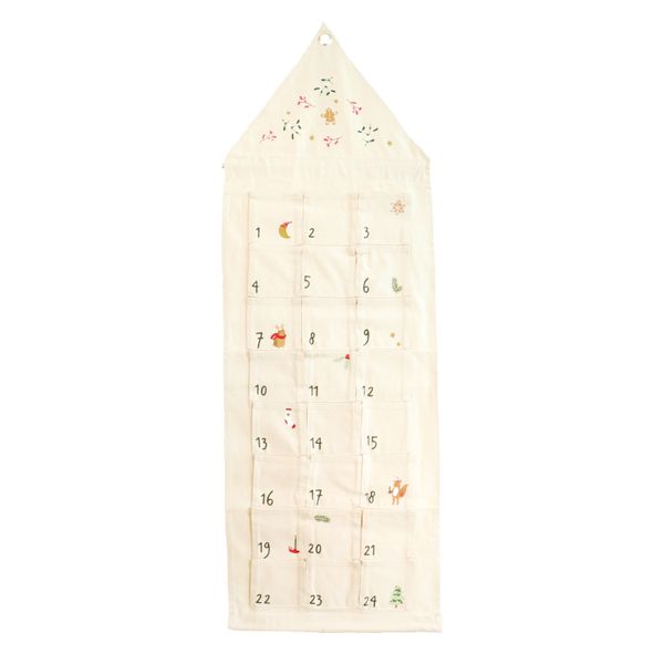 Recycled cotton advent calendar, 24 windows, 115 x 40 cm