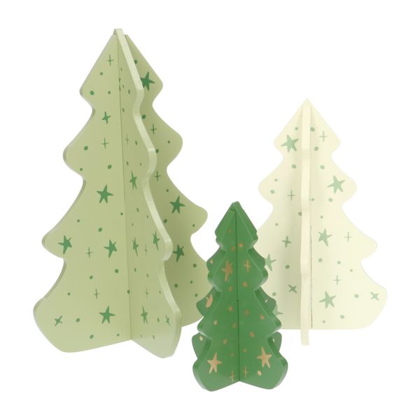 Sapin de Noël 3D DIY, bois, lot de 3 Sapin de Noël 3D DIY, bois, lot de 3