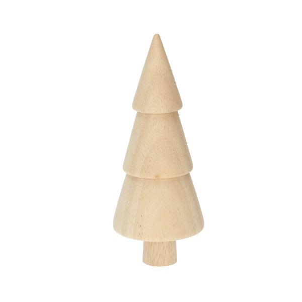 Kerstboom naturel, hout, 16 cm