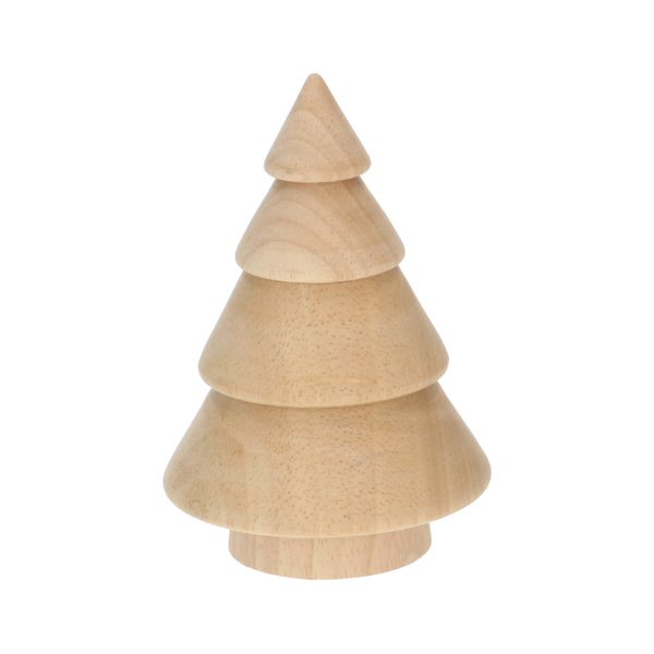 Unpainted, wooden Christmas tree, approx. 16 cm