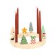 Stekers voor jaarring/adventsring, kerstfiguurtjes, hout, set van 5