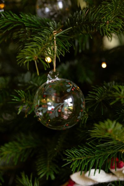 Transparent, glass Christmas bauble, small, Ø 5 cm