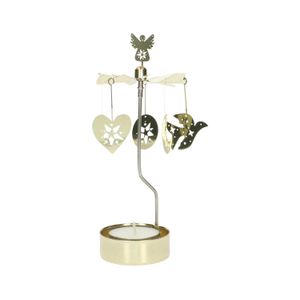 Rotating, metal, angel-shaped tealight holder, approx. 15 cm