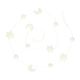 White, felt, Christmas garland with moons and stars, approx. 150 cm