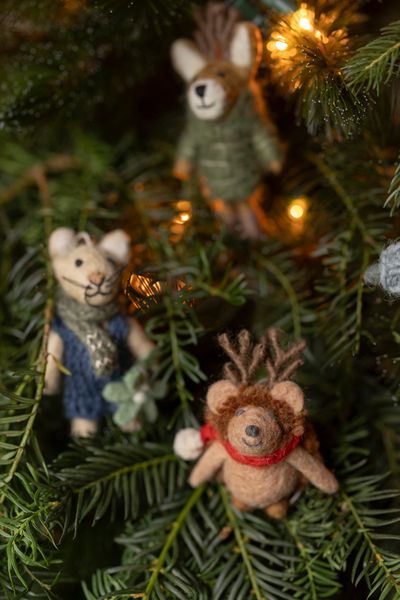 Suspension de Noël, hérisson, feutrine, env. 7,5 cm