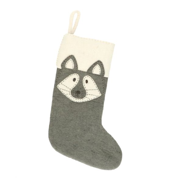 Felt, badger head Christmas stocking, approx. 35 x 24 cm