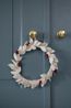 White felt Christmas wreath with leaves and berries, Ø approx. 24 cm