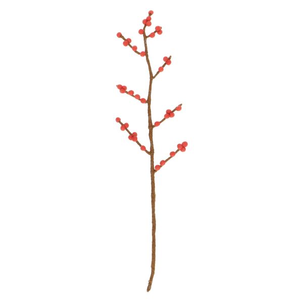 Felt Christmas branch with red berries, approx. 60 cm