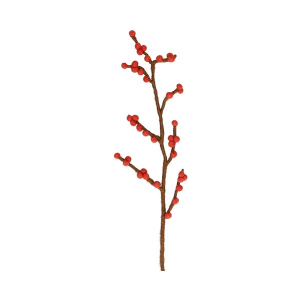 Branche de Noël, baies rouges, feutrine, env. 60 cm