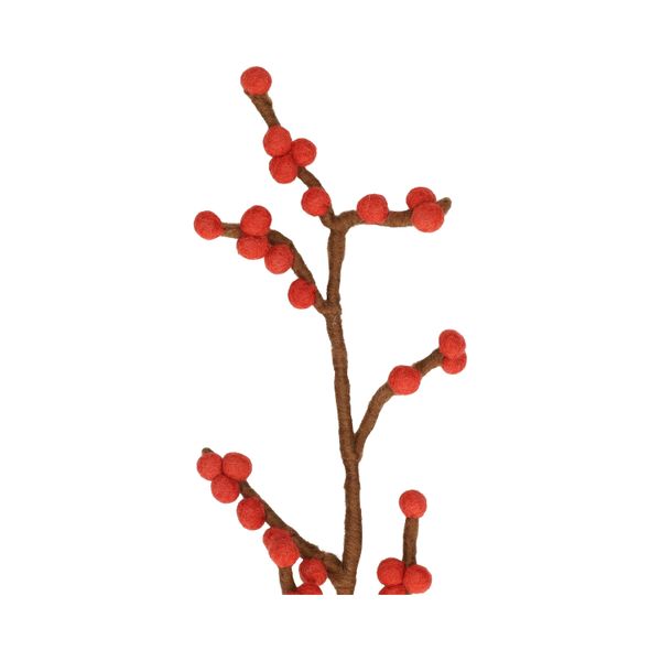 Branche de Noël, baies rouges, feutrine, env. 60 cm