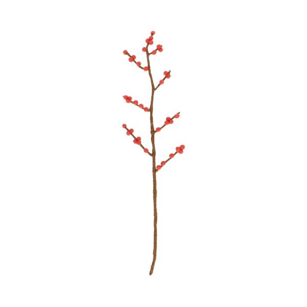 Branche de Noël, baies rouges, feutrine, env. 60 cm