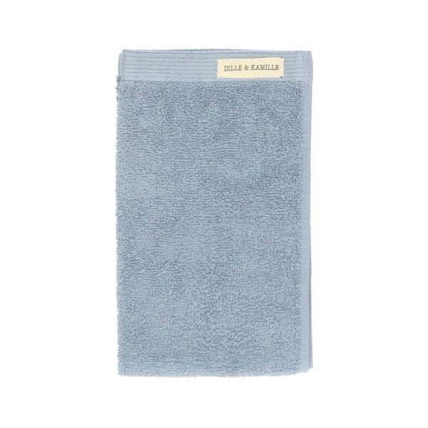 Light-blue, recycled cotton guest towel, 30 x 50 cm