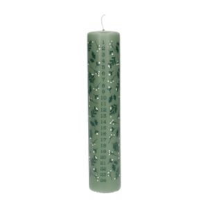 Light-green advent candle with twigs and berries, 25 cm