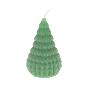 Small, dark-green ribbed Christmas tree candle