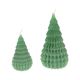 Small, dark-green ribbed Christmas tree candle