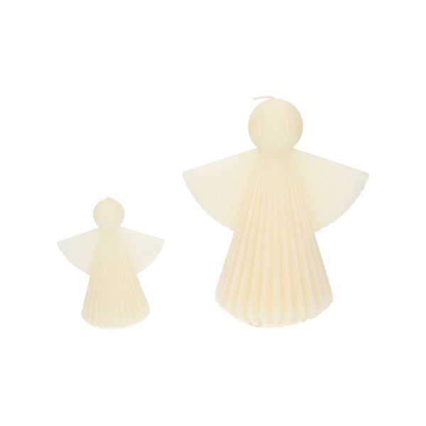 Off-white angel-shaped candle, small, 10 cm