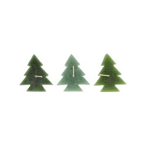 Set of 3 Christmas tree-shaped candles