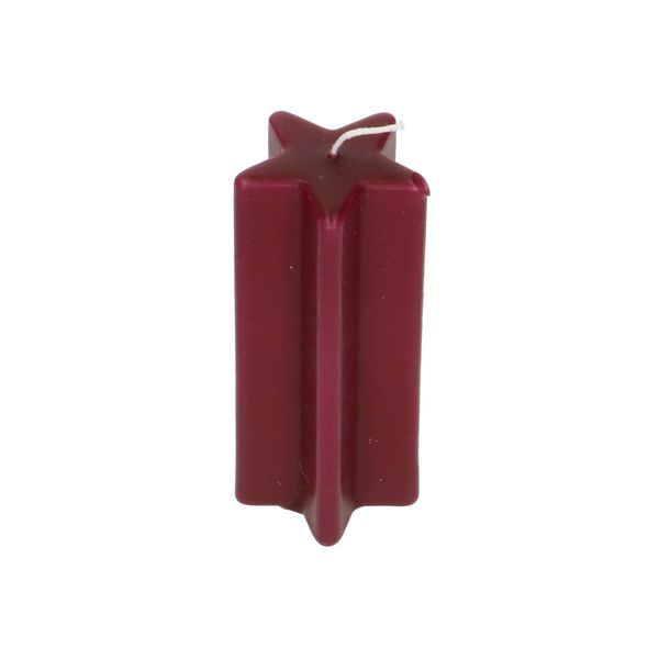 Tall, red, star-shaped candle