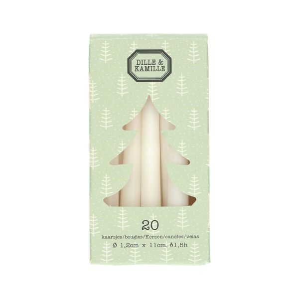 20 white Christmas tree candles