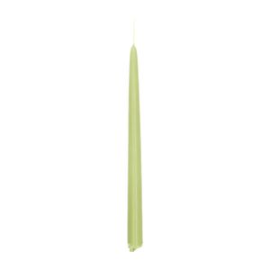 Set of 2, green, dip-dyed dinner candles