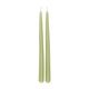 Set of 2, green, dip-dyed dinner candles