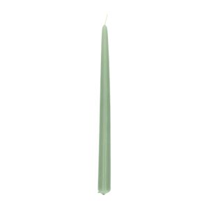 Set of 2, light green, dip-dyed dinner candles