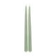 Set of 2, light green, dip-dyed dinner candles