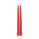 Set of 2, red, dip-dyed dinner candles