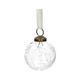 Small glass Christmas bauble with engraved twigs, Ø 5 cm