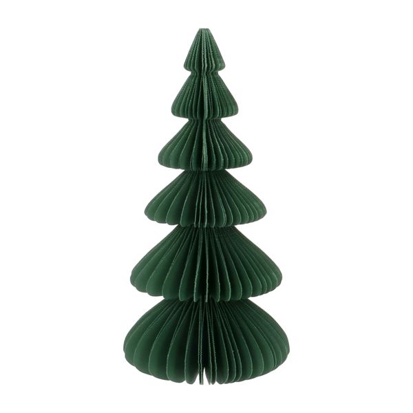 Large, dark green, fold-out paper Christmas tree