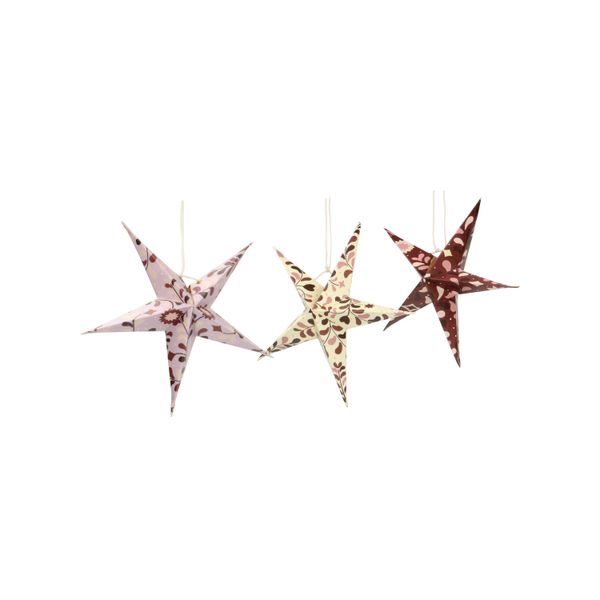 Set of 3 miniature, fold-out Christmas stars, Ø approx. 13 cm