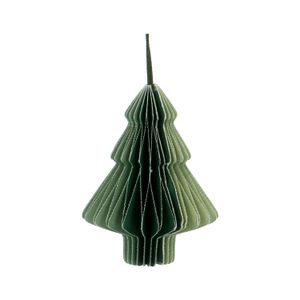 Green, fold-out, tree-shaped paper Christmas decoration, 7,5 cm