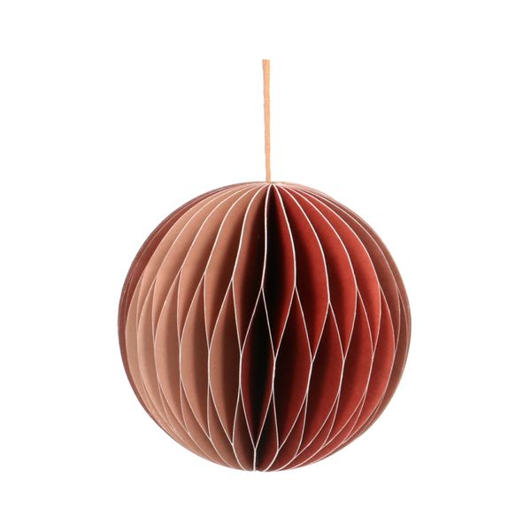 Red, fold-out paper Christmas bauble, Ø 7,5 cm