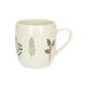 Off-white, stoneware mug with a handle and a Christmas twig motif, Ø 9.5 cm