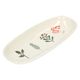 Off white, stoneware serving dish with Christmas twigs, 11 x 26 cm