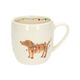 Off white, stoneware mug with handle and dog and cat print, Ø 9.5 cm