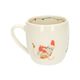 Off white, stoneware mug with handle and dog and cat print, Ø 9.5 cm