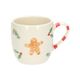 Off white, stone ware mug with gingerbread man, Ø 9.5 cm