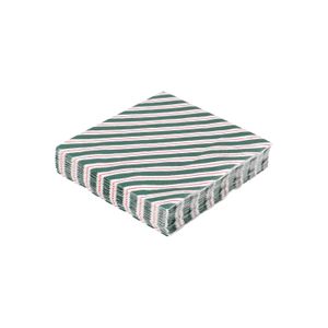 20, red and green-striped paper napkins, 25 x 25 cm