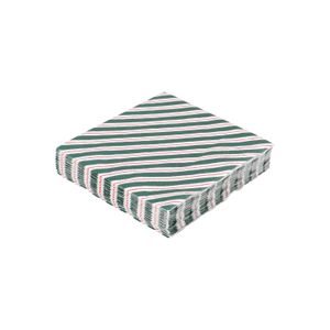 Servetten, papier, rode en groene streep, 25 x 25 cm, 20 stuks Servetten, papier, rode en groene streep, 25 x 25 cm, 20 stuks
