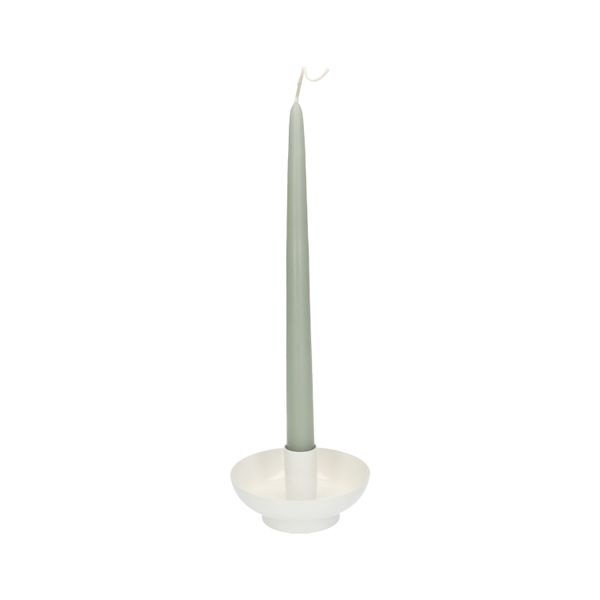 White, metal candlestick, Ø 10.5 cm