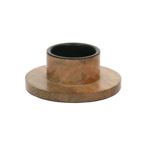 Mango wood candlestick for advent candle, Ø 11 cm