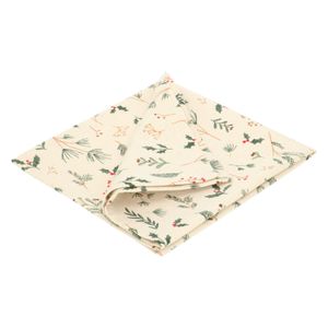 GOTS organic cotton napkin with Christmas woodland print, 40 x 40 cm