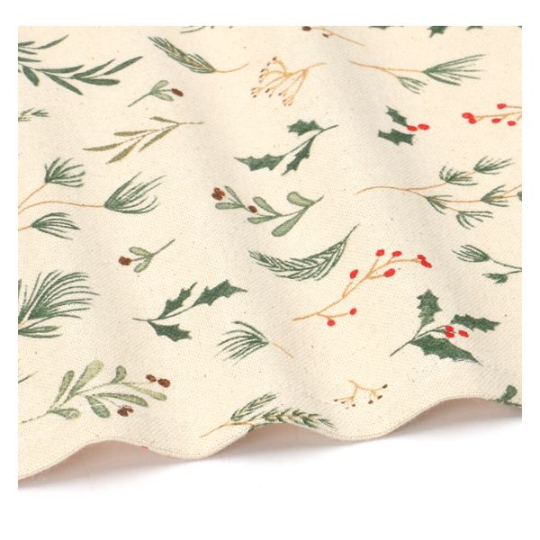 GOTS organic cotton napkin with Christmas woodland print, 40 x 40 cm