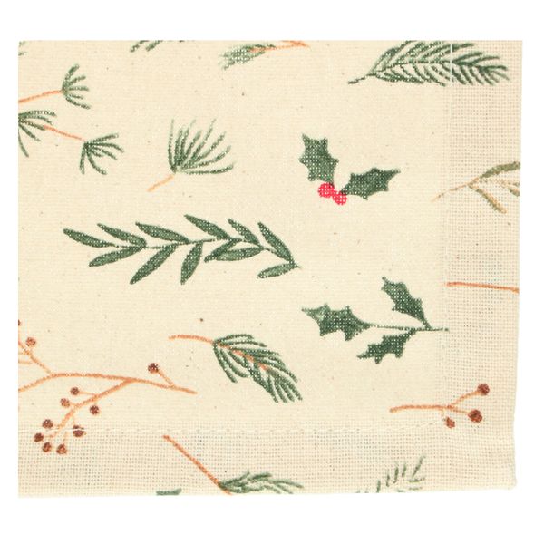 GOTS organic cotton tablecloth with Christmas woodland print, 140 x 180 cm