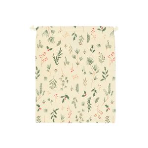 GOTS organic cotton gift bag with Christmas woodland print, 24 x 29 cm