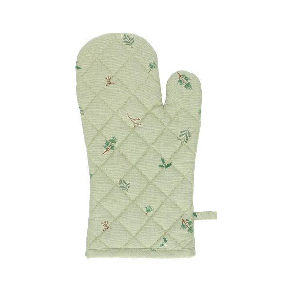 GOTS organic cotton oven glove with Christmas twig print