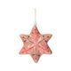 Pink, papier-mâché, star-shaped Christmas decoration, approx. 5.5 cm