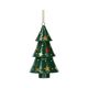 Dark-green papier-mâché Christmas tree-shaped decoration, approx. 7 cm